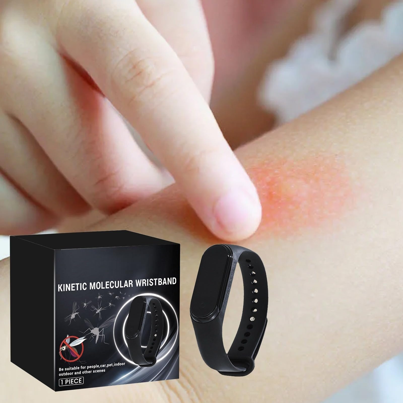 Ultrasonique Bracelets Anti-moustiques，Bandes Répulsif Ultrasons Bracelet Anti Insectes ，Sans Produit Chimique Montre Electronique pour Enfants Adultes Camping l'escalade randonnée (Noir)