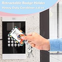 Vista 3 de Soporte para tarjetas de identificación con cordón, soporte retráctil para tarjetas de identificación, correa desmontable para el cuello con carrete