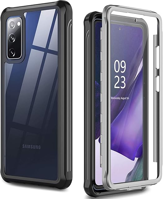 Oterkin Case for Samsung Galaxy S20 FE 5G, Built-in Screen Protector 360° Full Body Clear Cover Shockproof Case for Samsung Galaxy S20 FE 6.5" 2020 5G