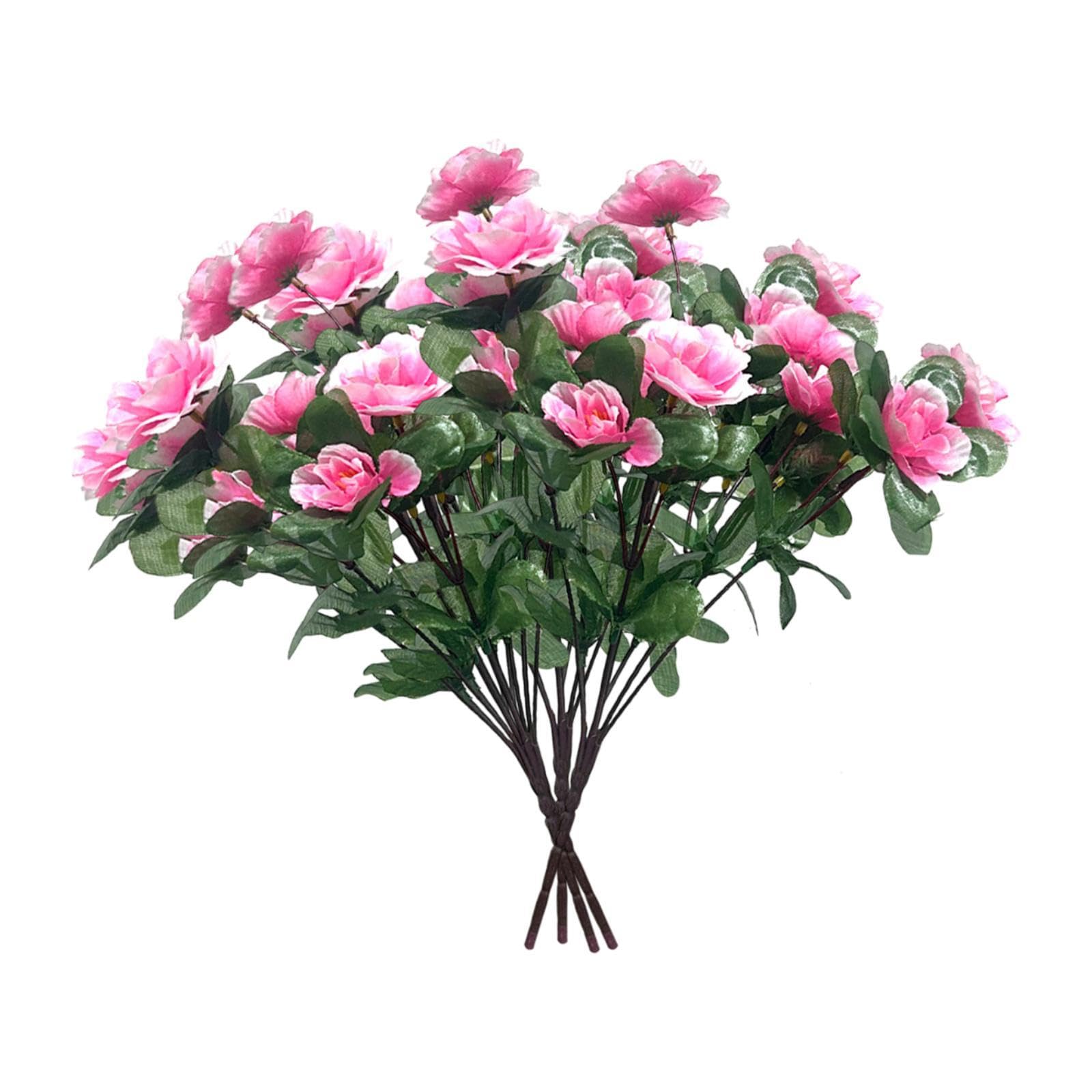 Fleurs artificielles azalées roses : faux feuillage et arbustes de jardin