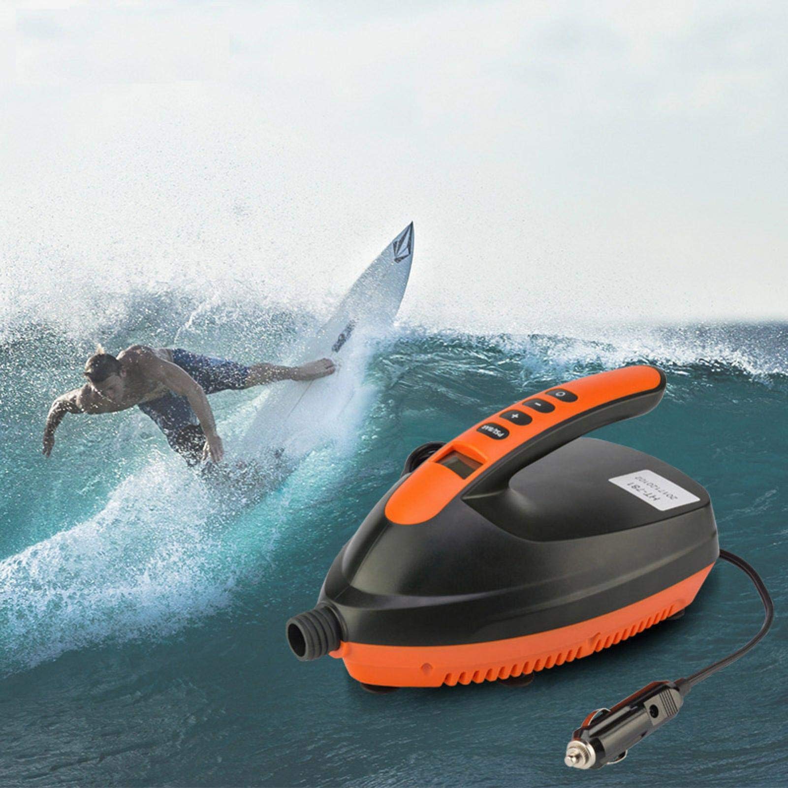 Bomba de Aire eléctrica de Alta presión, Bomba de Aire Digital portátil de Alta presión de 12 V para Sup y Tabla de Remo para colchones de Aire, Botes inflables, Carpas, Tablas de Remo