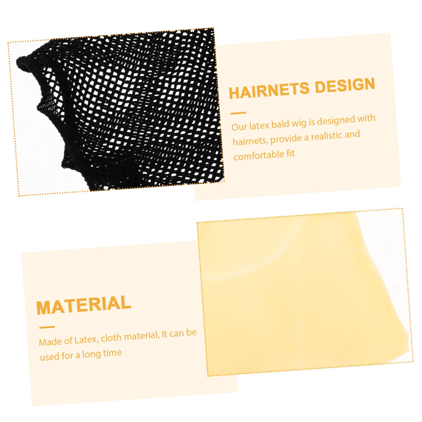 HAPINARY Hair Net Wig Cap Set Bald Cap Latex Bald Monk Wig for Women Men Accessory for Halloween Costumes Theater Performances