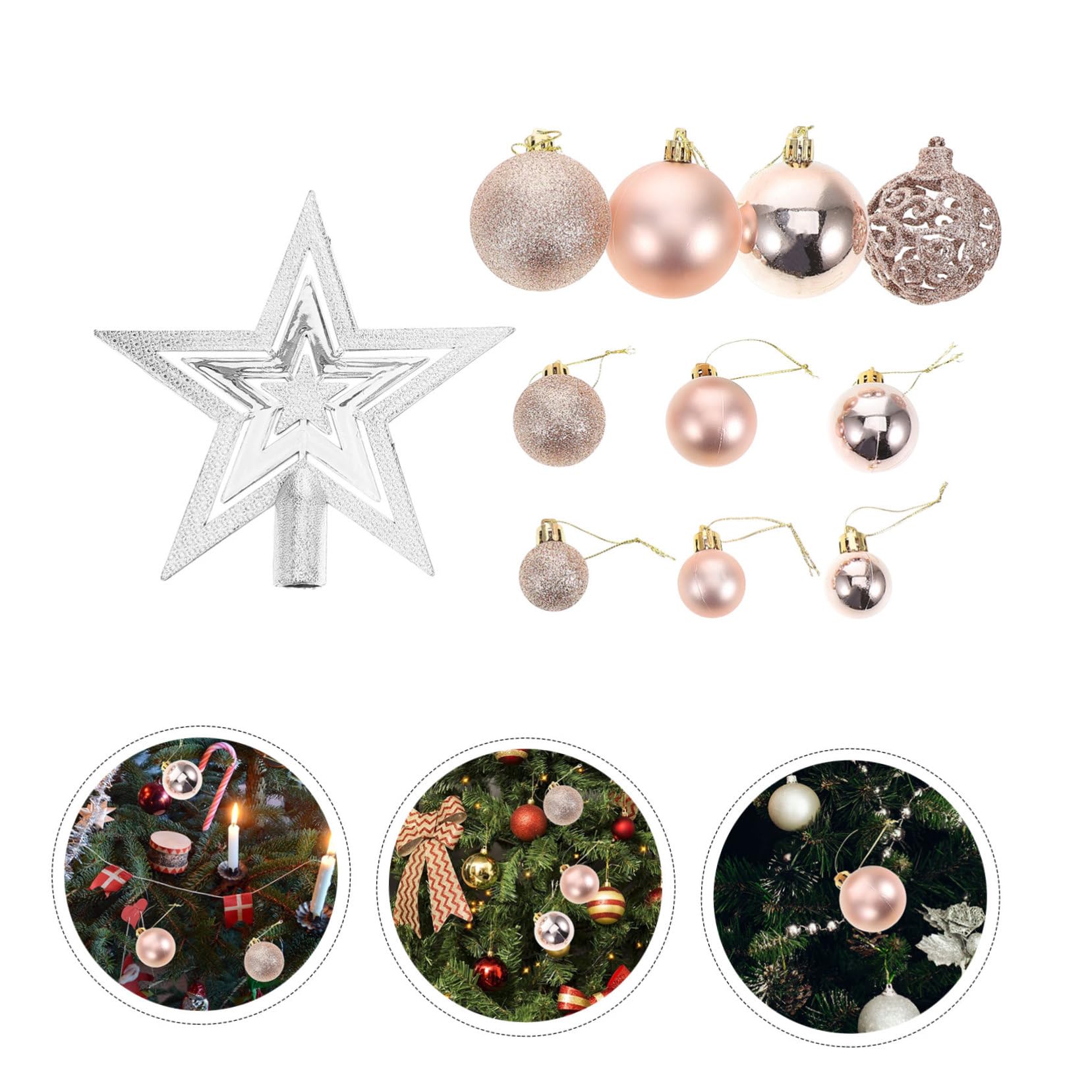 Homoyoyo 100stücke Weihnachtsbaumschmuck Hängeschmuck aus Abs-Material Weihnachtskugeln zum Aufhängen für Dekoration und Geschenke