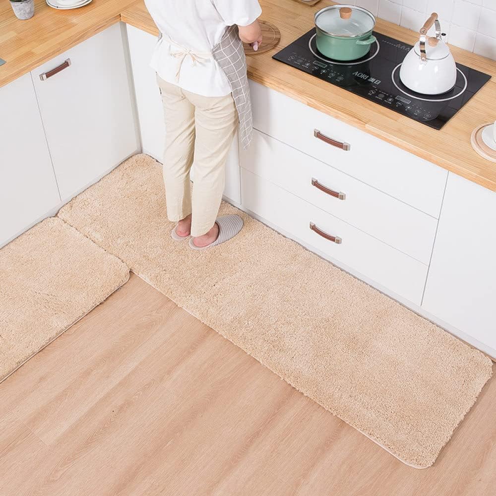 Runner Rug for Hallway Non Slip Washable, Light Brown Soft