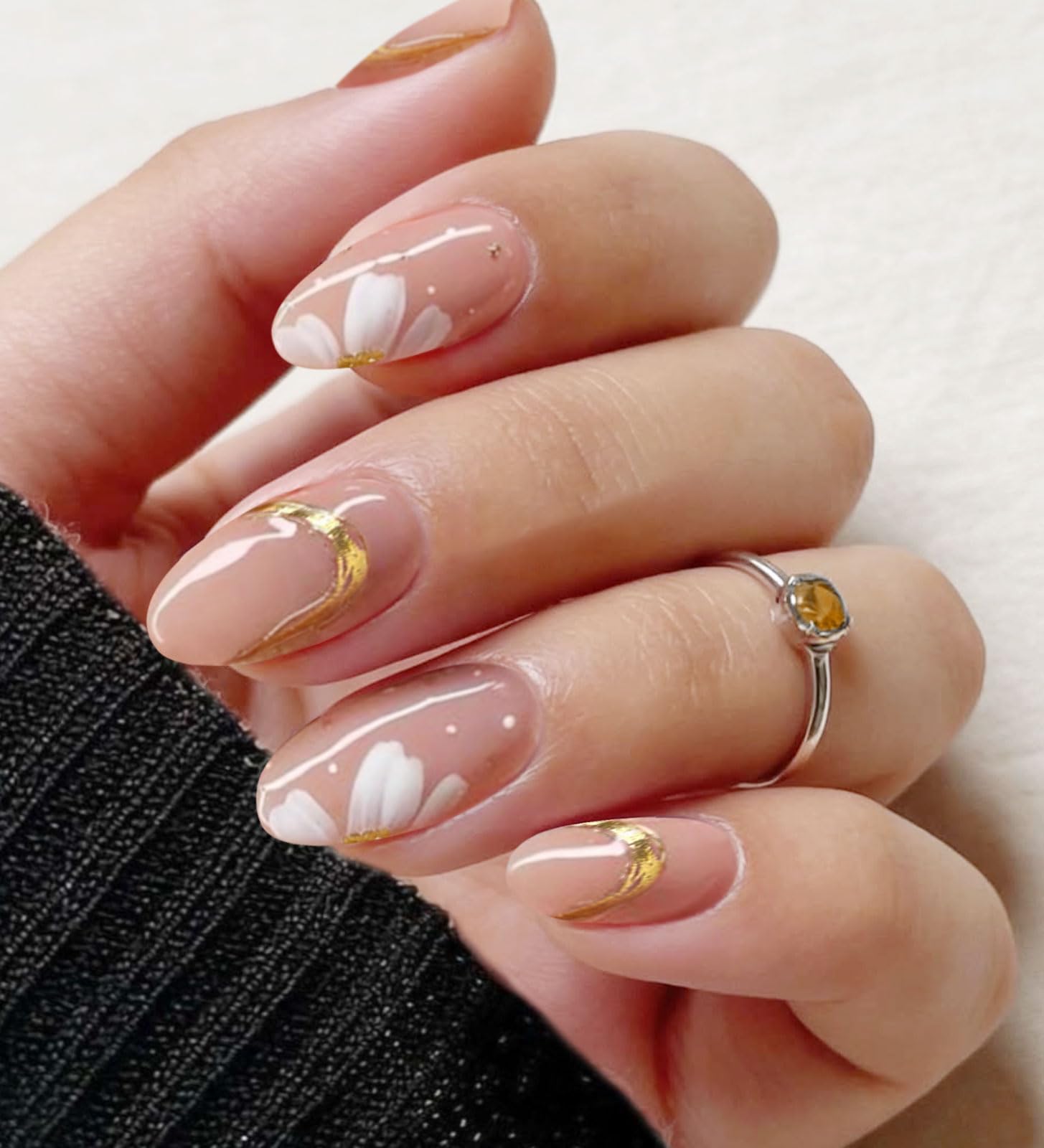 JMEOWIO Nagelfolie UV Härtend Blumen UV Gel Nail Strips Nagelsticker Nagelaufkleber Nail Art Dekoration Nageldesign Zubehör