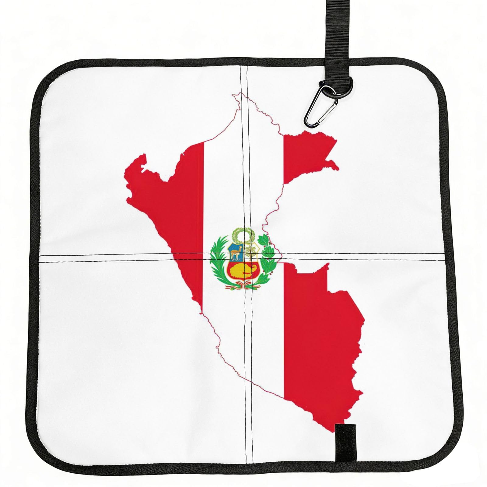 bghdfa Peru Flag Map Print Outdoor Sitting Mat Waterproof Oxford Cloth Seat Cushion Folding Foam Camping Seat For Picnic