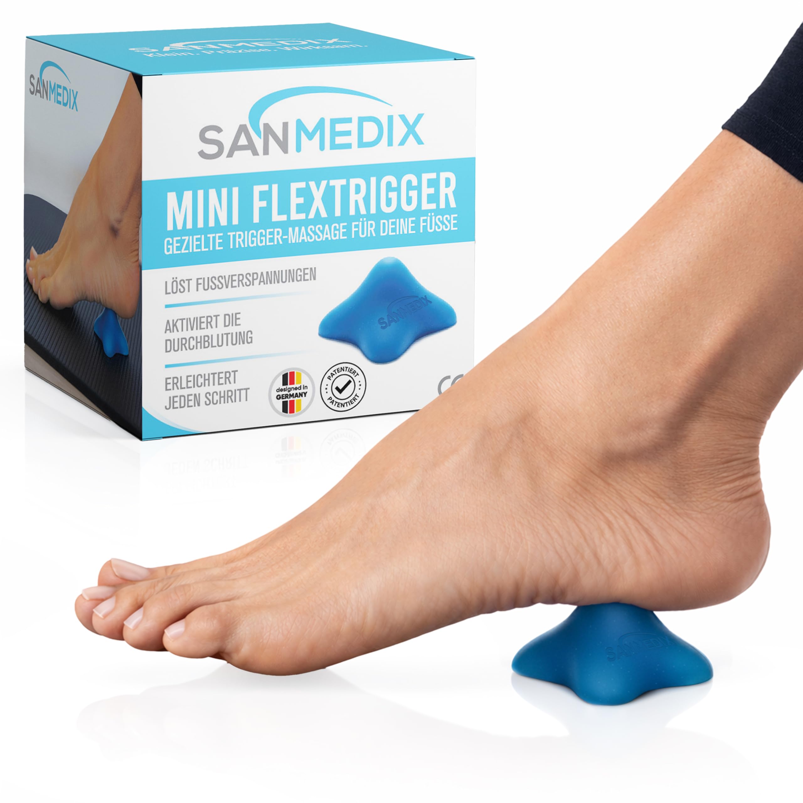 Mini Fußtrigger – Triggerpunkt Drücker für Füße, kompaktes Fussmassagegerät für gezielte Fußmassage bei Plantarfasziitis & Fersensporn