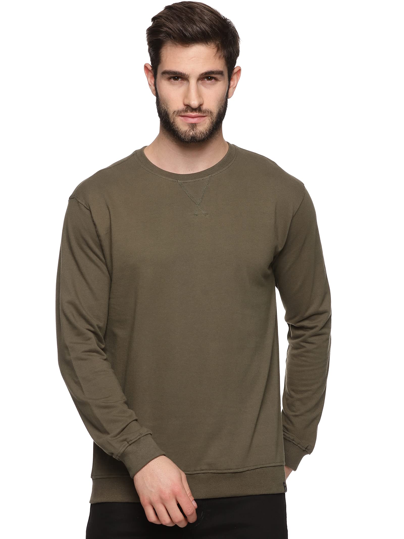 rso outfits Men's Premium Cotton Full Sleeves Regular Fit Solid Sweatshirt-picture-13