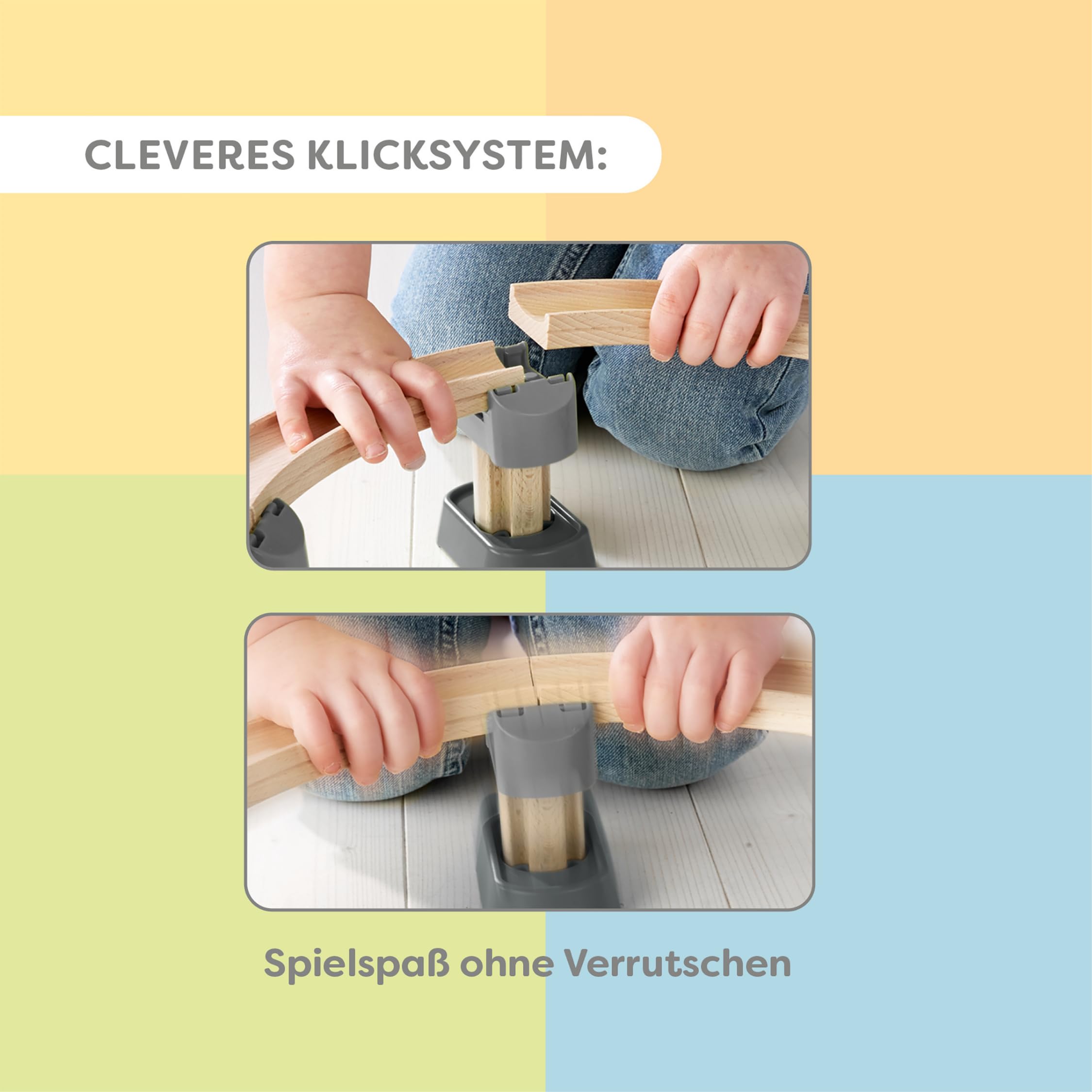 HABA Kullerbü Step-By-Step: Mitwachsende Kugelbahn & Murmelbahn für Kleinkinder ab 1-4 Jahren. Stabiles Klicksystem, kompatibel mit Allen Kullerbü-Bahnen - 2012252001