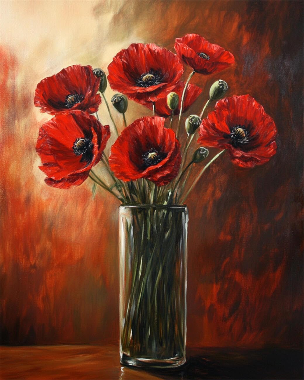 RKFLGEW DIY Bead Embroidery Kit Flowers in A Vase 40x50cm