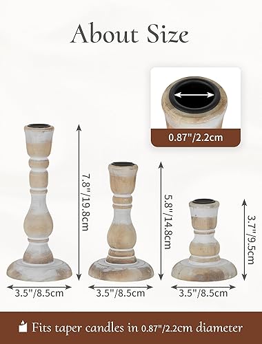 Miniatura 3 de Portavelas de madera rústicos portavelas cónicos de madera de granja, portavelas bohemio, decoración para el hogar, mesa de comedor, manto, fiesta,