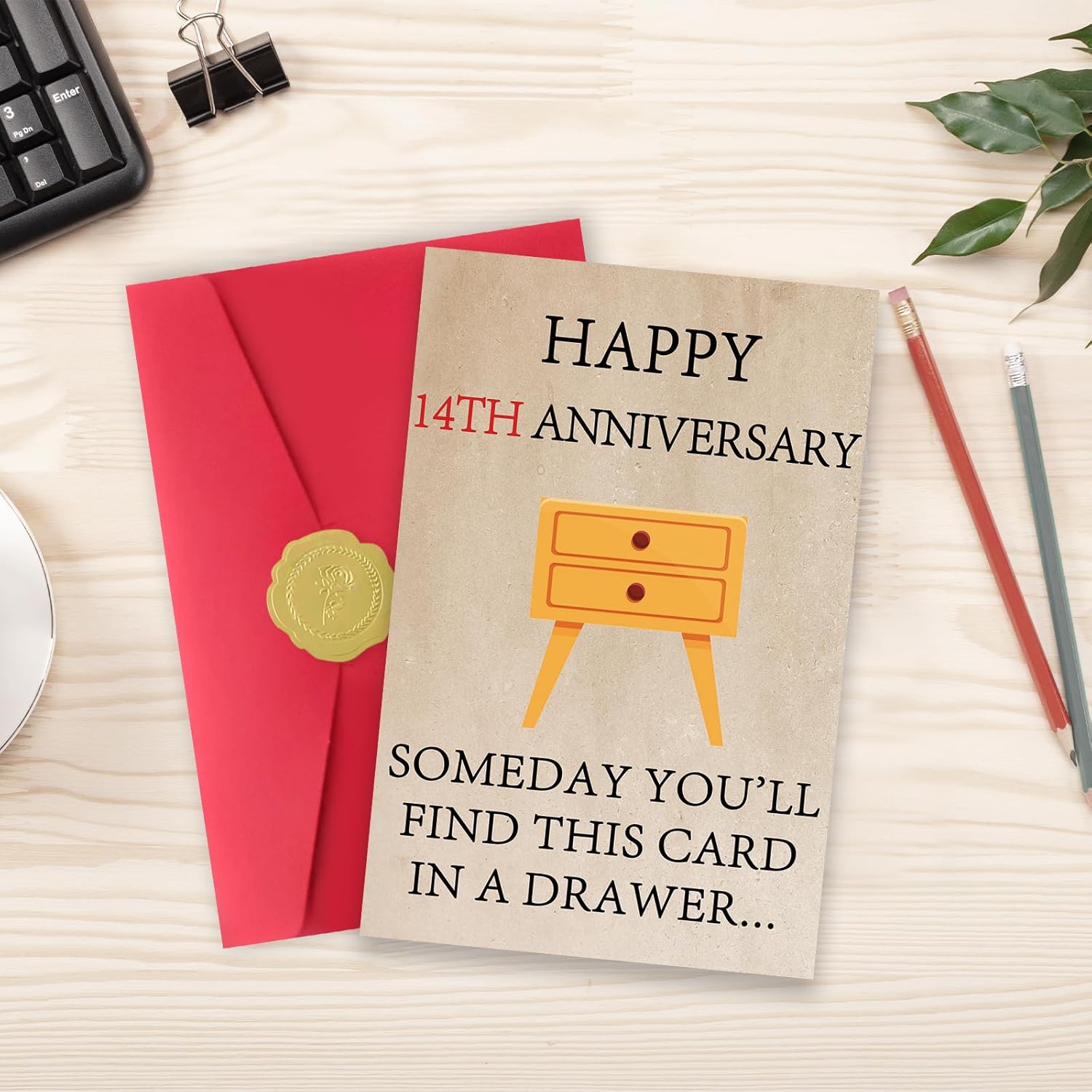 Happy 14 Year Anniversary Card for Him Her, Funny 14th Wedding Anniversary Card for Couple Husband Wife, Best Ivory Aday Gifts for Men Women, Sweet Valentines Gifts Ideas - Image 5