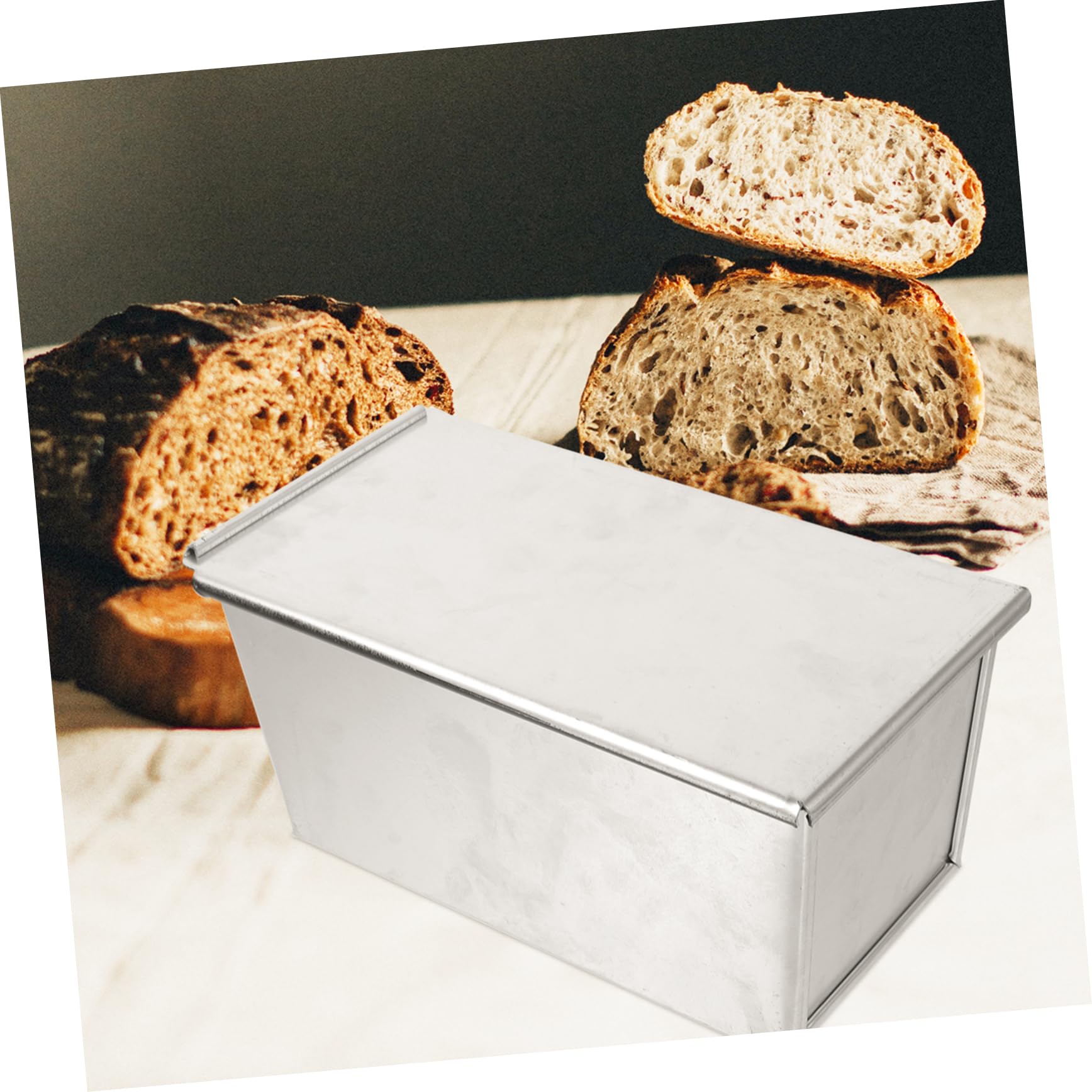 Alipis Antihaftbeschichtete Brotform Aus Aluminiumlegierung Mit Deckel Metall Kastenform Für Toastbrot Runde Kanten Sichere Backform Für Küche Backen
