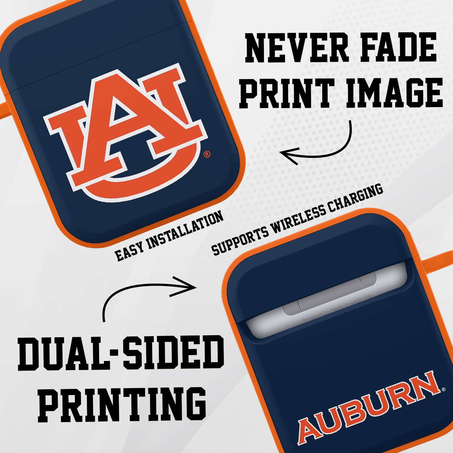 AFFINITY BANDS Auburn Tigers HDX Case Cover Compatible with Apple AirPods Gen 1 & 2 (Classic)