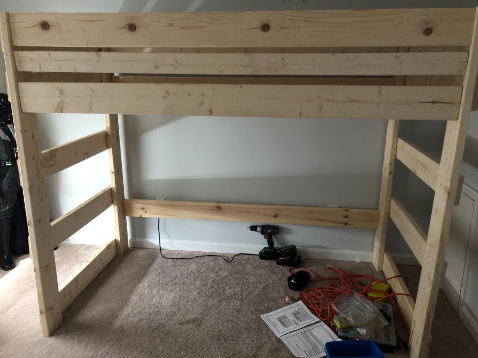 Loft Bed DIY Woodworking Plan to Build Your Own Twin-Size Standard Loft ...