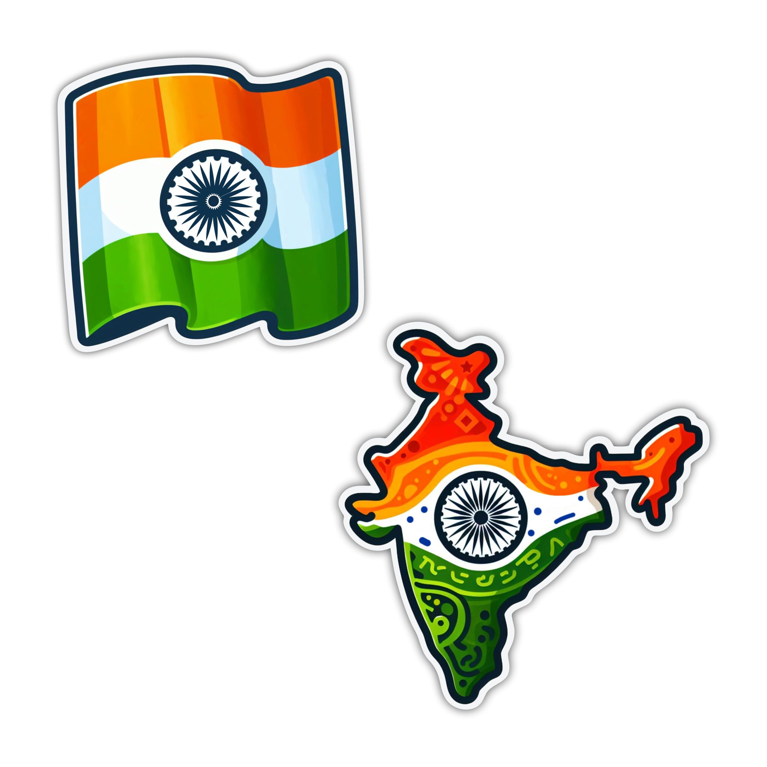 Indian Flag & Map of India Fridge Magnet Set - Premium Acrylic Magnets for Kitchen & Home Decor (Set of 2 India Magnet for Fridge)