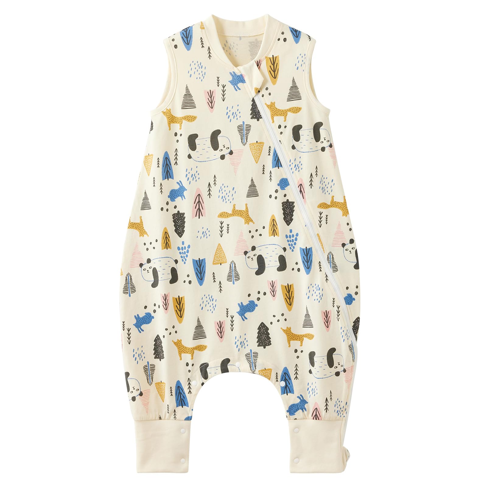 Duomiaomiao Sacco nanna estivo, sacco a pelo con piedi 0,5 tog, sottile sacco a pelo estivo con piedi, 100% cotone sacco bambini estate 2-3 anni