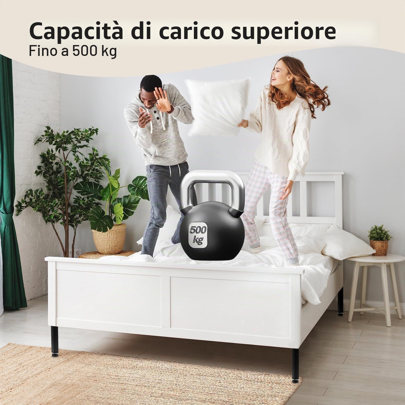 4 Pz Piedi Letto 30 cm da Avvitare, Gambe Regolabili in Metallo, Piedini per Doghe con 4 Cuscinetti Antiscivolo & Cacciavite (30-32cm)