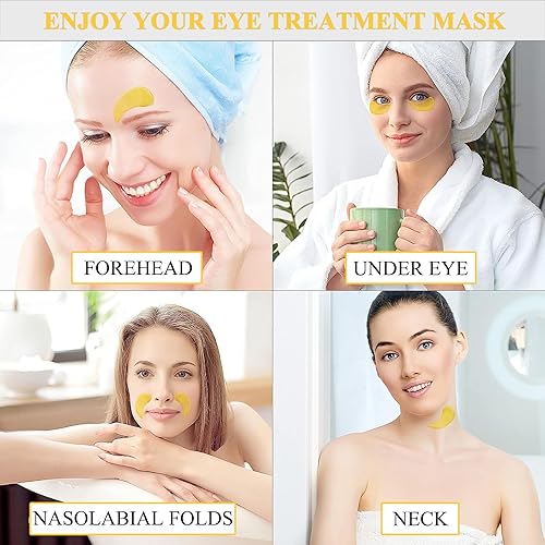 Miniatura 7 de Parches de oro de 24 quilates para ojos hinchados, 60 unidades, para ojeras e hinchazón, mascarilla hidratante para el cuidado de la piel,