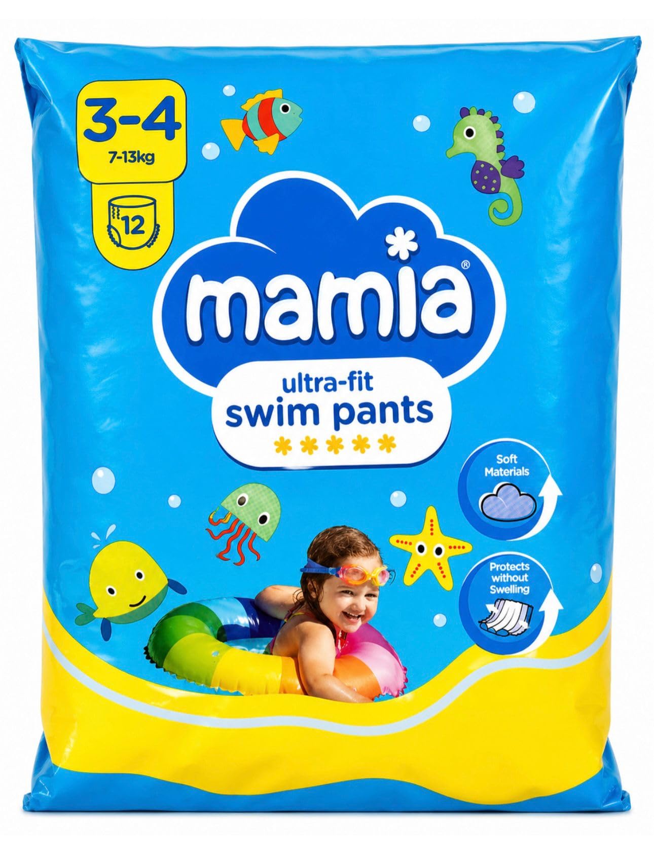 Mamia Ultra FIT Swim Pants Size 3-4 Pack of 12