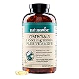 NatureWise Extra-Strength Omega 3 Fish Oil Supplement - 1000mg per Serving - 600 EPA & 400 DHA and Vitamin E - Support for Heart & Brain Health - Lemon Flavor, GMO-Free - 360 Softgels[6-Month Supply]