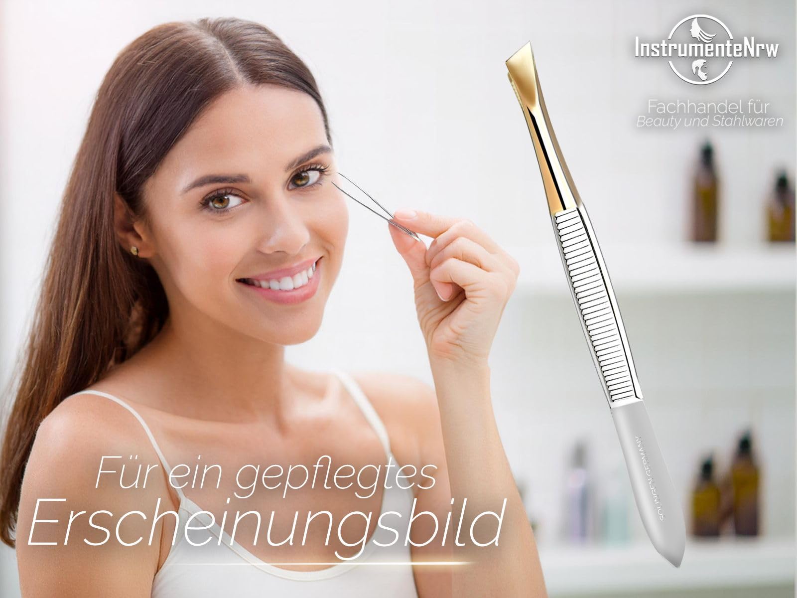 GERMANIKURE Pointed Tweezers In Fitted Case - Made In Solingen Germany – Com - Foto 3