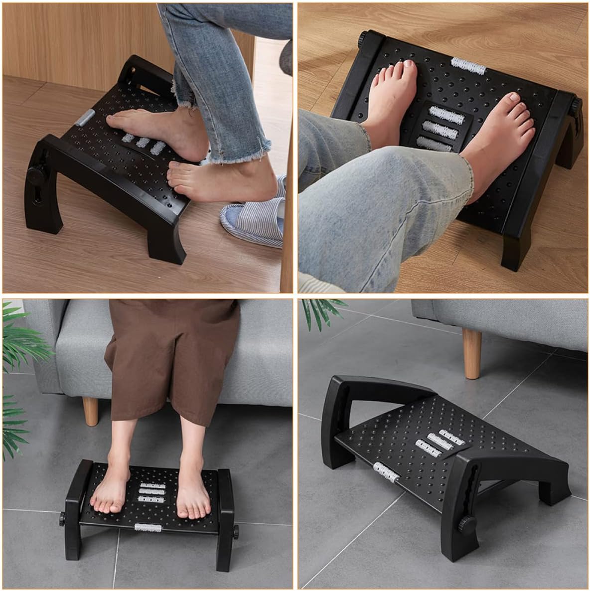 1pc Adjustable Ergonomic Office Desk Footrest Compact Pressure Relief Foot Stool for Comfortable Leg Support Promotes Optimal Sitting Posture for Home and Office Use