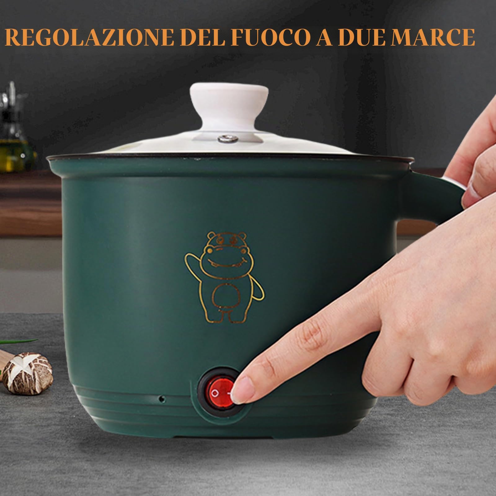Mini Pentola Elettrica Con Vaporiera Da 1,5 L, Pentola Elettrica Portatile, Mini Padella Elettrica, Pentola Calda Elettrica per Casa, Ufficio, Dormitorio
