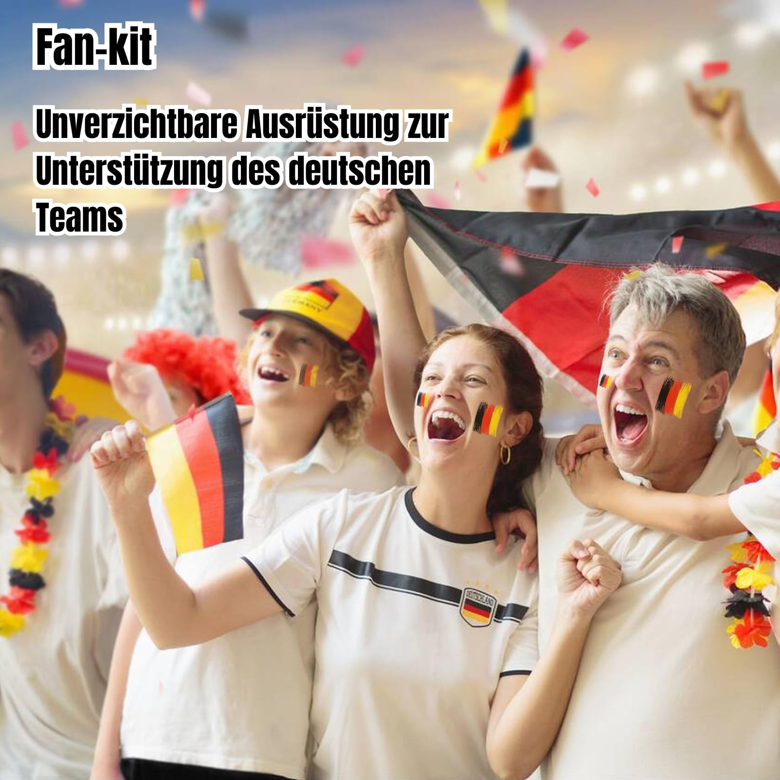 Deutschland Fanartikel - Em Fanartikel - 1 Stück Make-up Schwarz/Rot/Gelb - Deutschland Schminkstift - Sportwettbewerb, Verkleidung, Fans (Schwarz/Rot/Gelb)