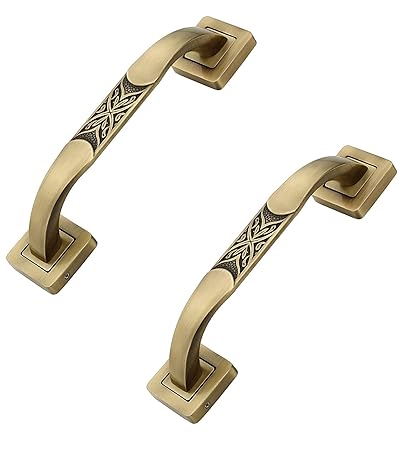 Jovial 2006-2 Main Door Handle/Door Handle/Pull Handle/Handle Set (8 Inch, Finish: Antique Brass, Material : Zink Alloy, 2 Pcs)