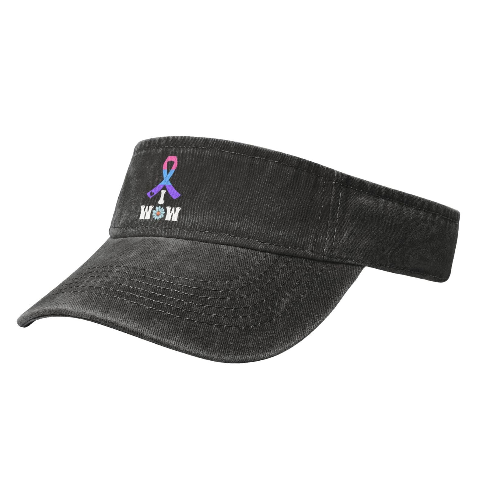Sun Visor Hats Thyroid Cancer Awareness I Won Cancer Adjustable Ball Caps Empty Top Baseball Running Tennis for Men Women Outdoor Travel Beach Black