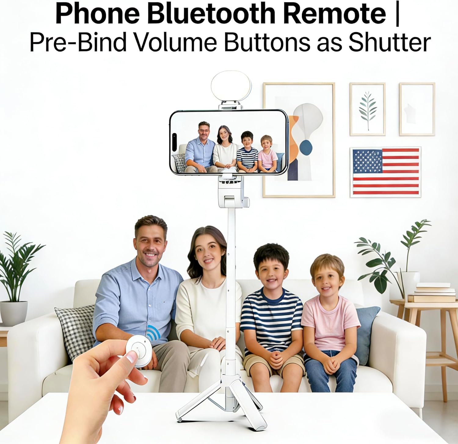 2026 New Pocket Selfie Stick: Magnetic/Clamp Dual Mount, Multi-Angle, Tripod, Wireless Remote, Fill Light, Vlogging Essential| for iPhone & Android. Carry on Selfie (Black)