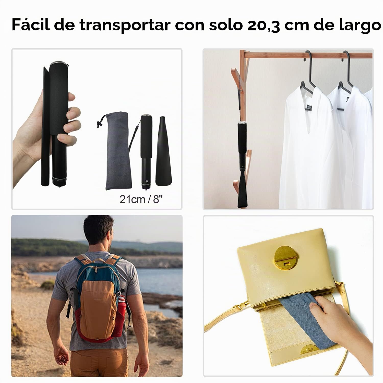 Calzador De Zapatos Largo TriPro Telescópico 38-94 cm Aleación de Aluminio