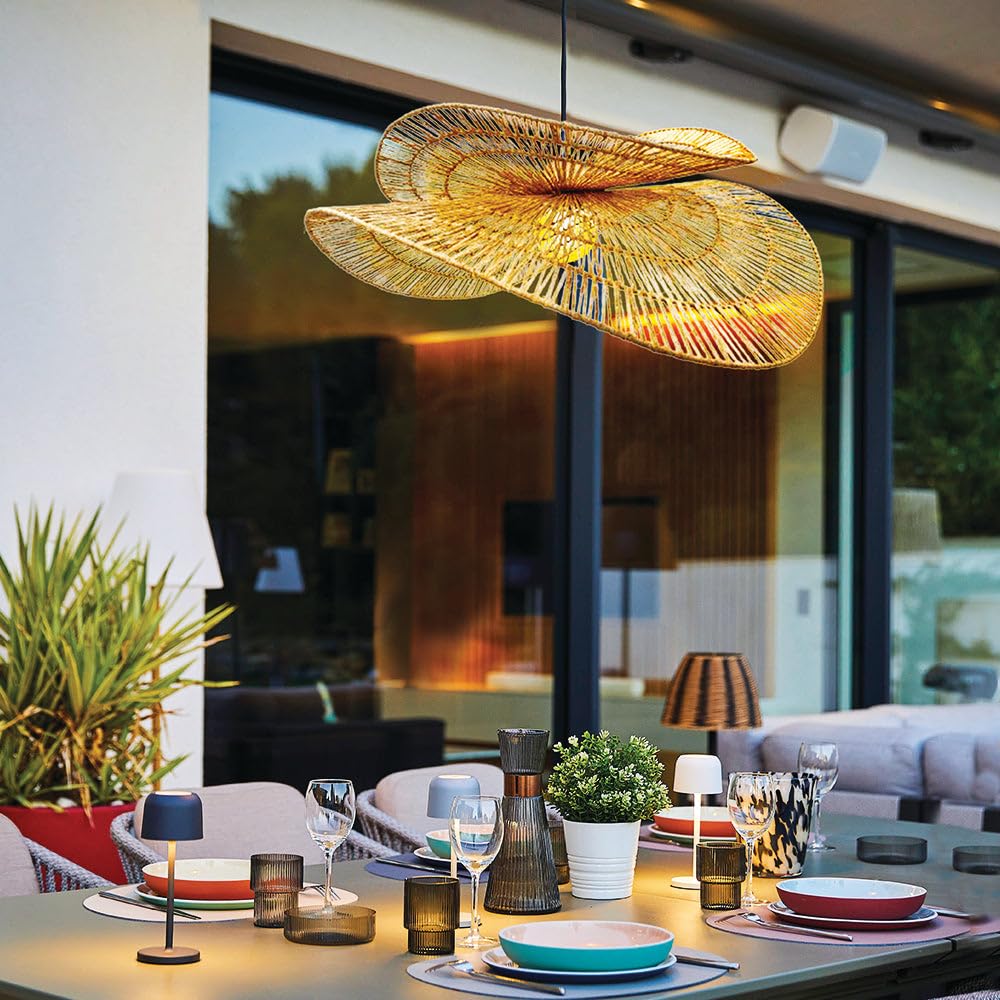 Lumisky Suspension SOLARA OUTDOOR CABLE jute naturel 5m extérieur bohème