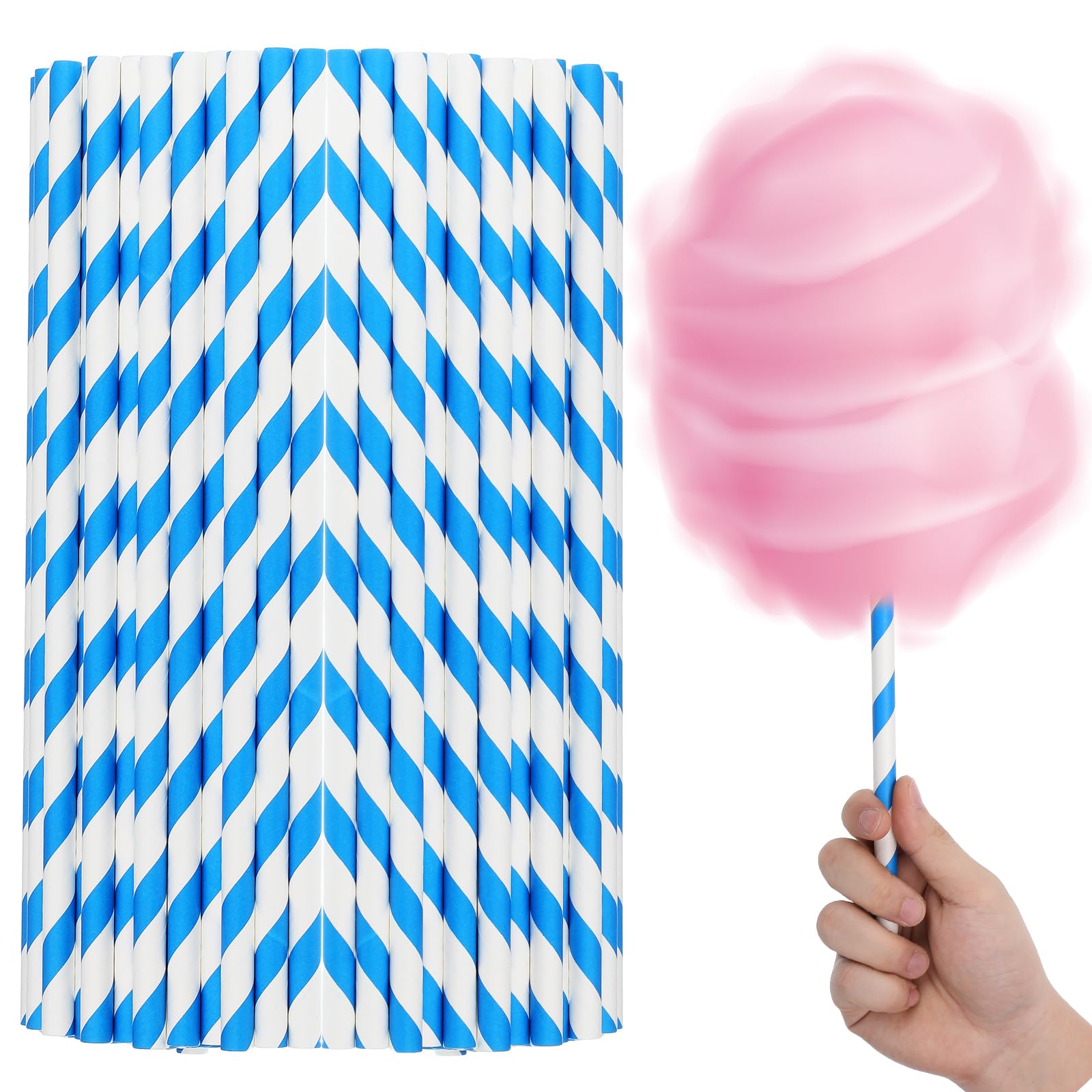 Amazon.co.jp: OUNONA 綿菓子 棒 紙 30cm 150本 わたあめ 棒 ロング