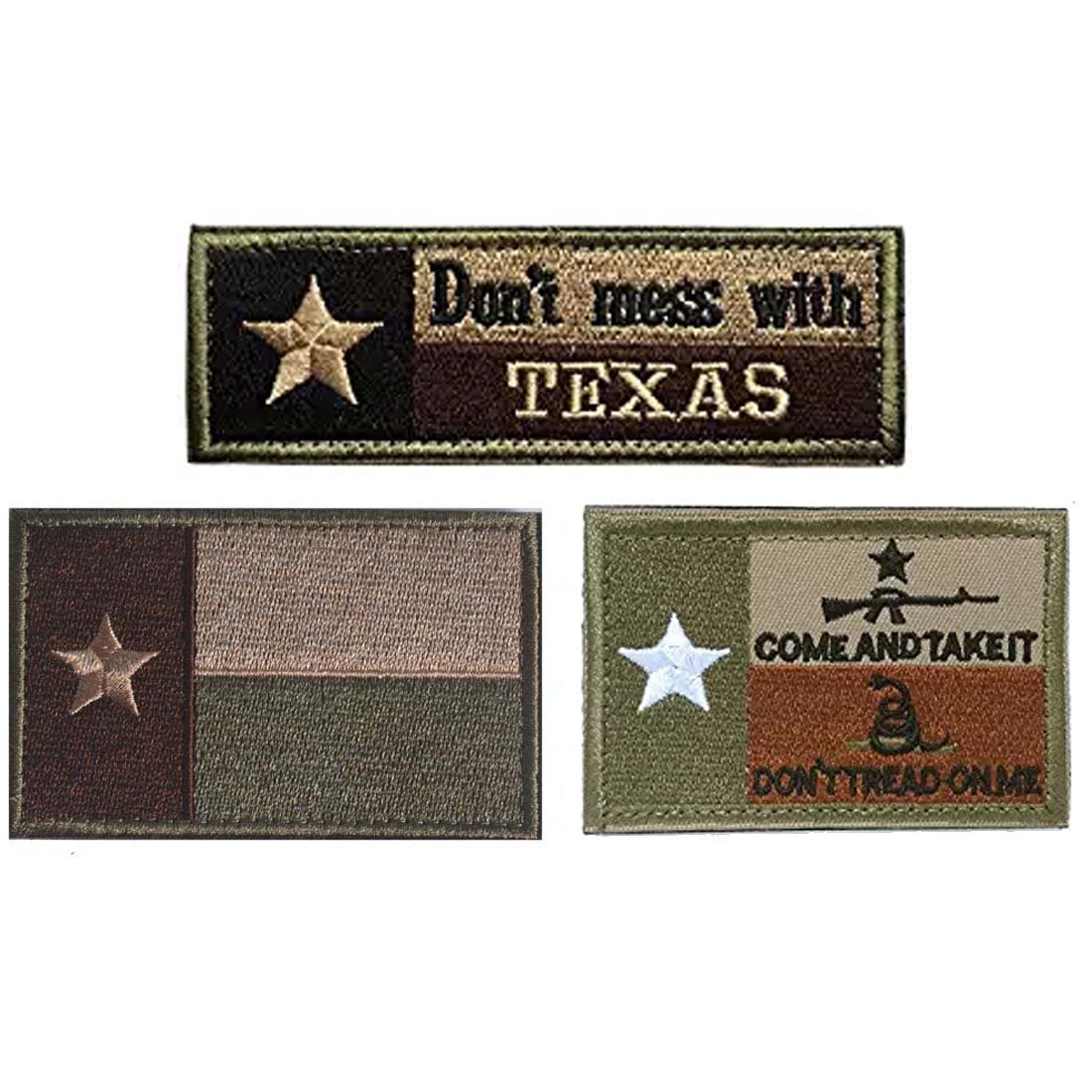 Homiego Texas State Flag Military Tactical Morale Desert Badge Hook & Loop Embroidery Patch for Hat Backpack Jacket (Texas State Flag - A)