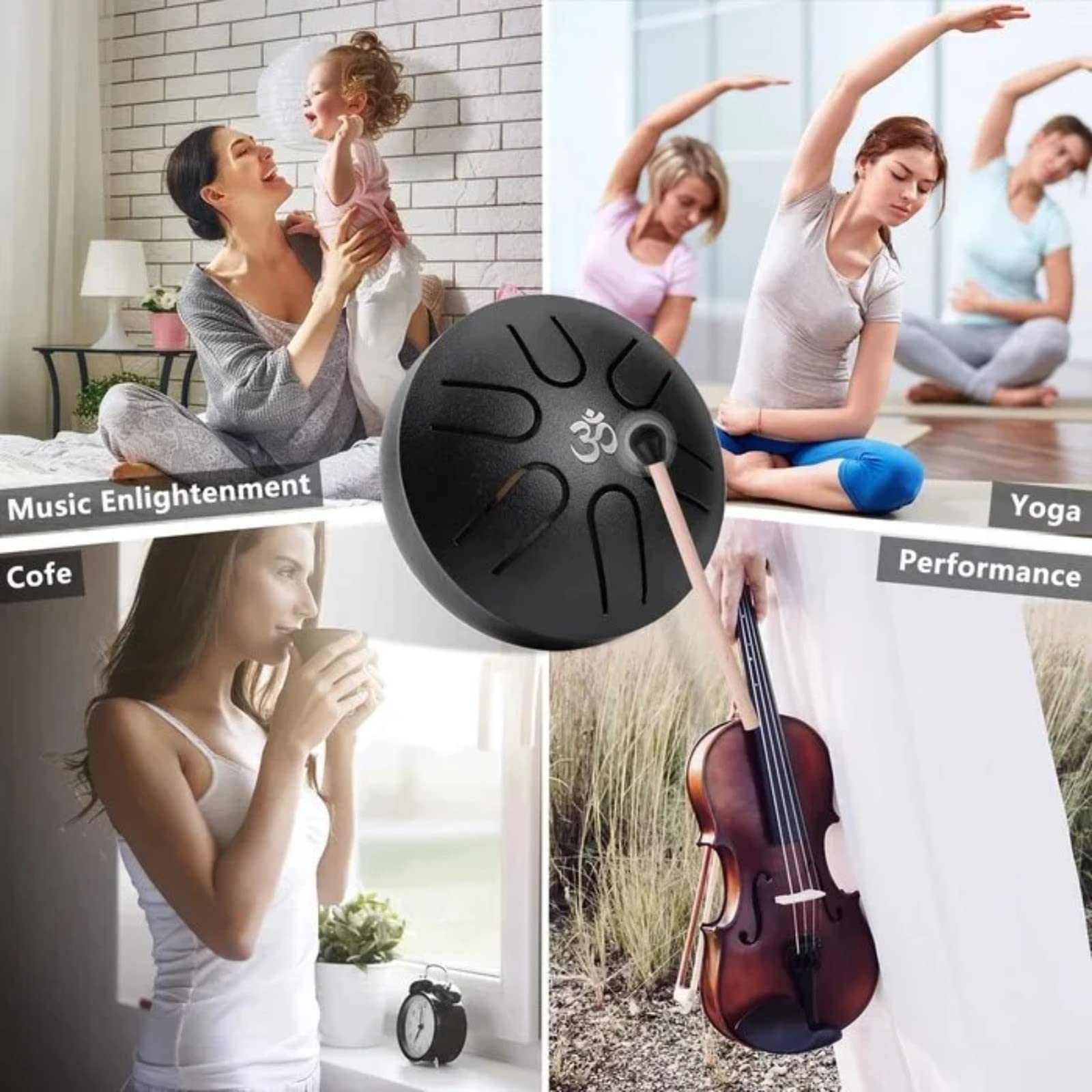 Tambour De Pluie En Acier - Instrument De Percussion Pour Jardin, Yoga, Enfants - 3 Pouces, 6 Échelles