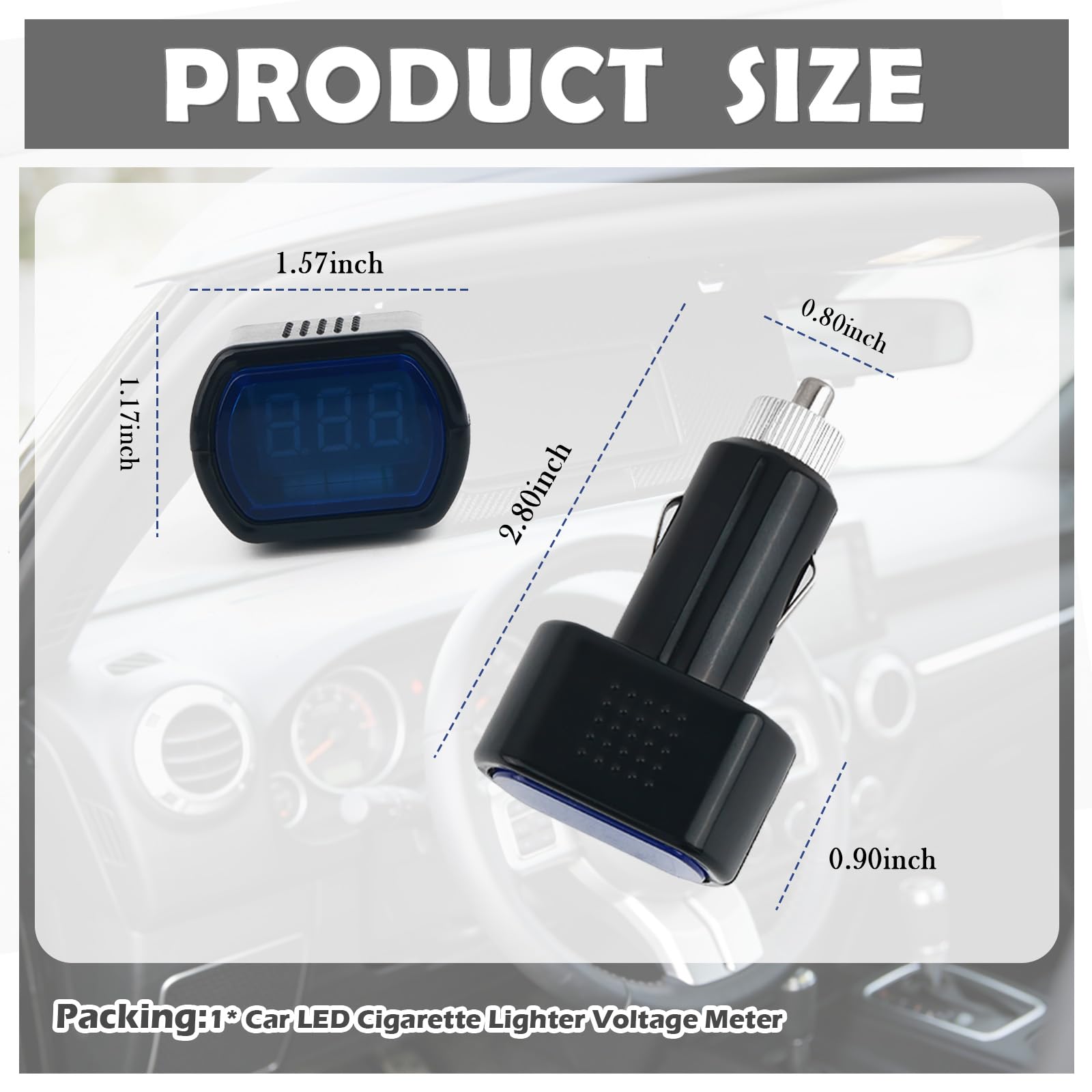 Amazon.com: 12V Cigarette Lighter Voltage Meter,Car Battery Voltage Meter  with LED Digital Display for Monitoring Voltages Status,Plug & Play Cigarette  Lighter Voltmeter Car Accessories : Automotive