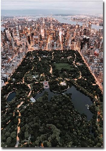 Imán para nevera con vista aérea de Central Park en la ciudad de Nueva York, tamaño 2.5 x 3.5in