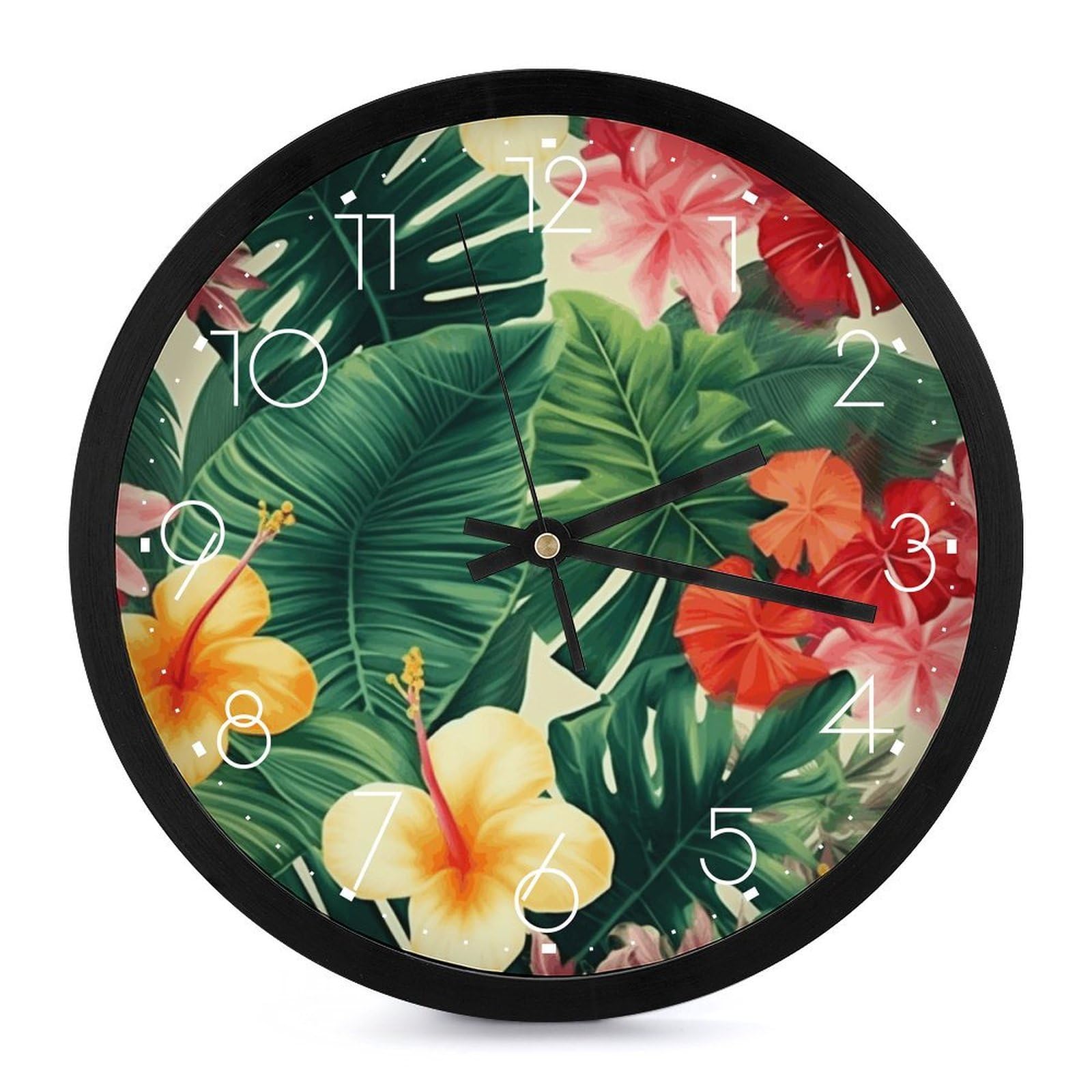 Horloge murale sans tic-tac silencieuse avec joli cadran à piles