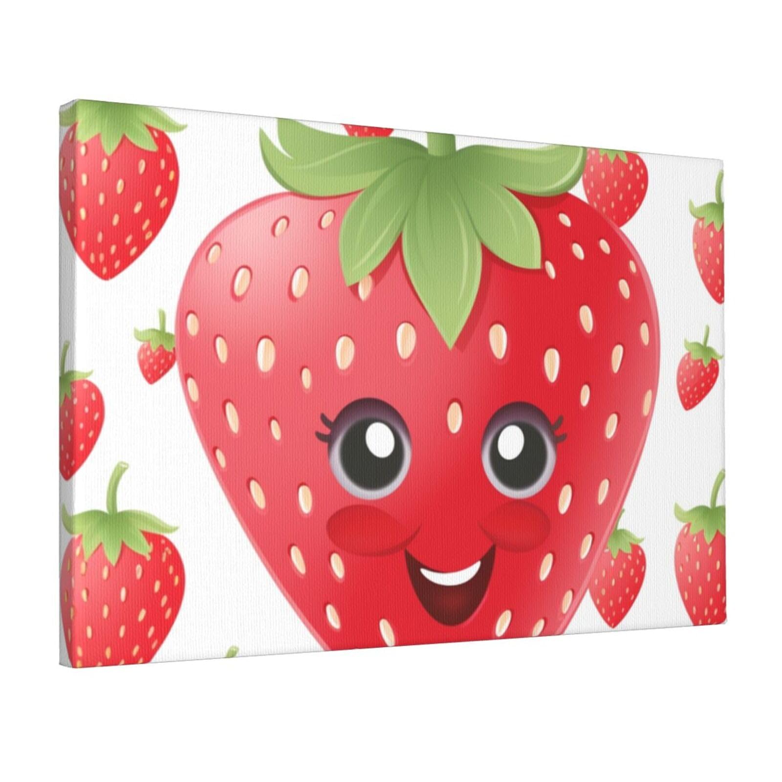 DWVTSLH Strawberry Poster Paintings Canvas Wall Art Bedroom Prints Home Decor Hanging Picture Modern Home Artworks Aesthetic for Living Room Office Wall Decor 12x18in Unframed