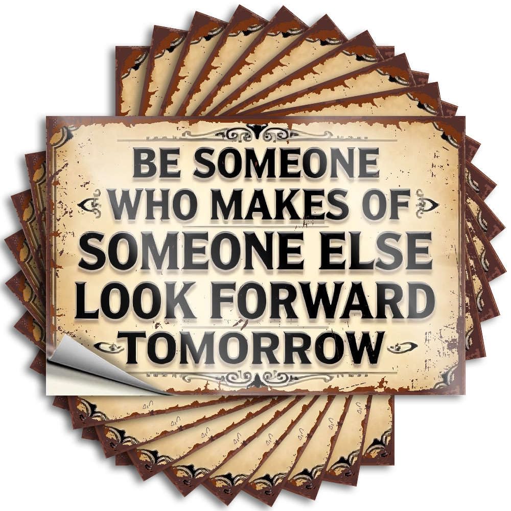 Unique Sticker Aesthetic Decals, Winter Cute Pattern Design for Boys Notebook | Tumbler Removable Vinyl Be Someone Who Makes of Someone Else Look Forward Tomorrow(12X18CM)