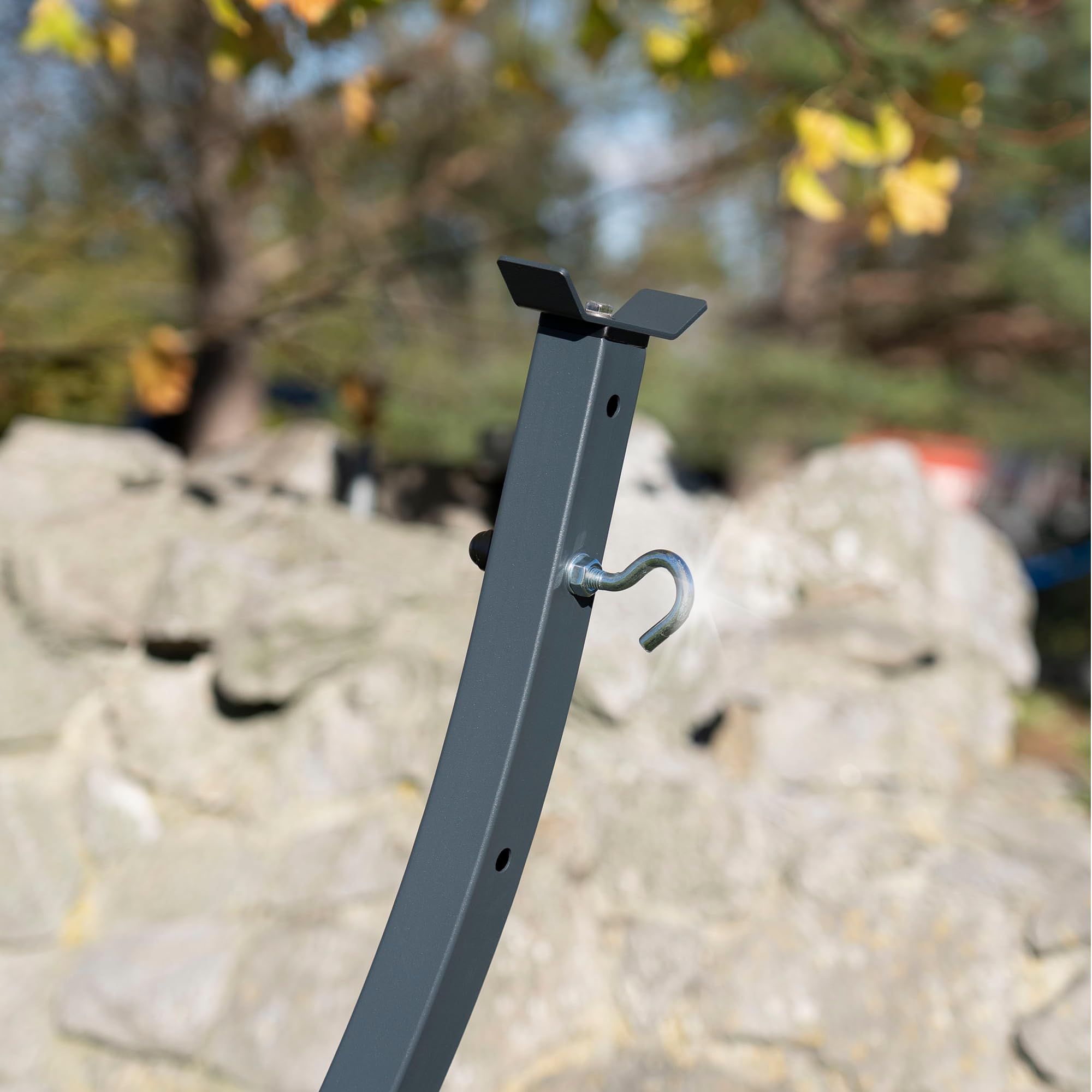 Hamac de Jardin avec Cadre en Acier - Hamac 200x120 - Capacité de Charge 120 kg (Pacifique (Bleu))