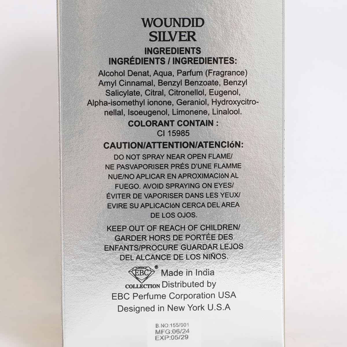 Woundid Silver Spray Cologne - Eau De Parfum for Men - 3.4 fl.oz