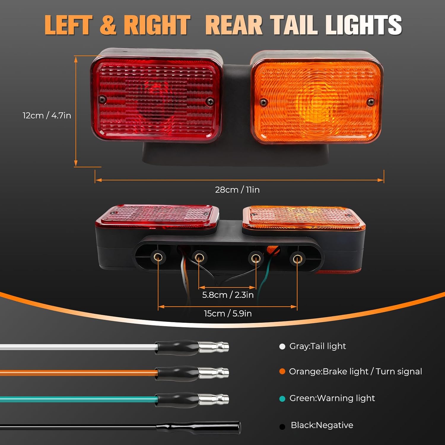 left & right rear Tail Lights compatible with John Deere 1023E 1025R 1026R 2025R 2032R replace LVA18272 LVA18273 brake Turn Signal Light
