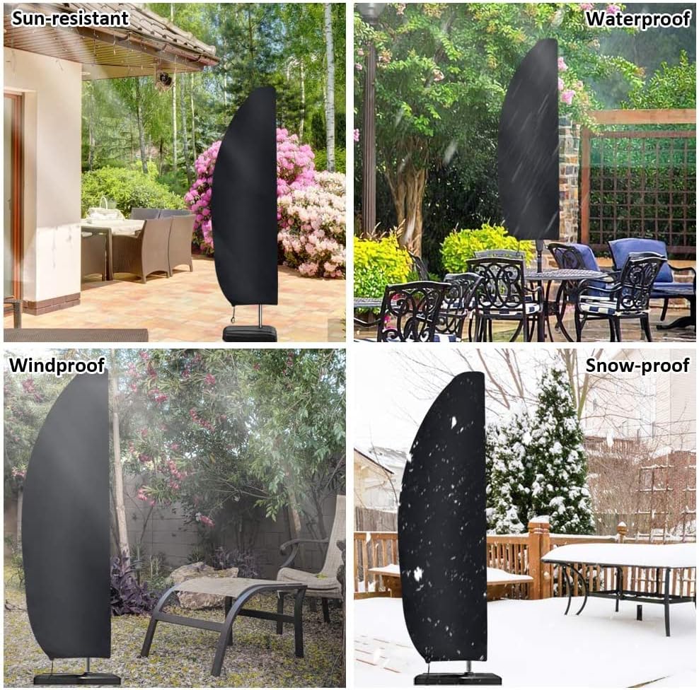 Parasol Cover Waterproof Parasol Covers Heavy Duty with Rod, Windproof