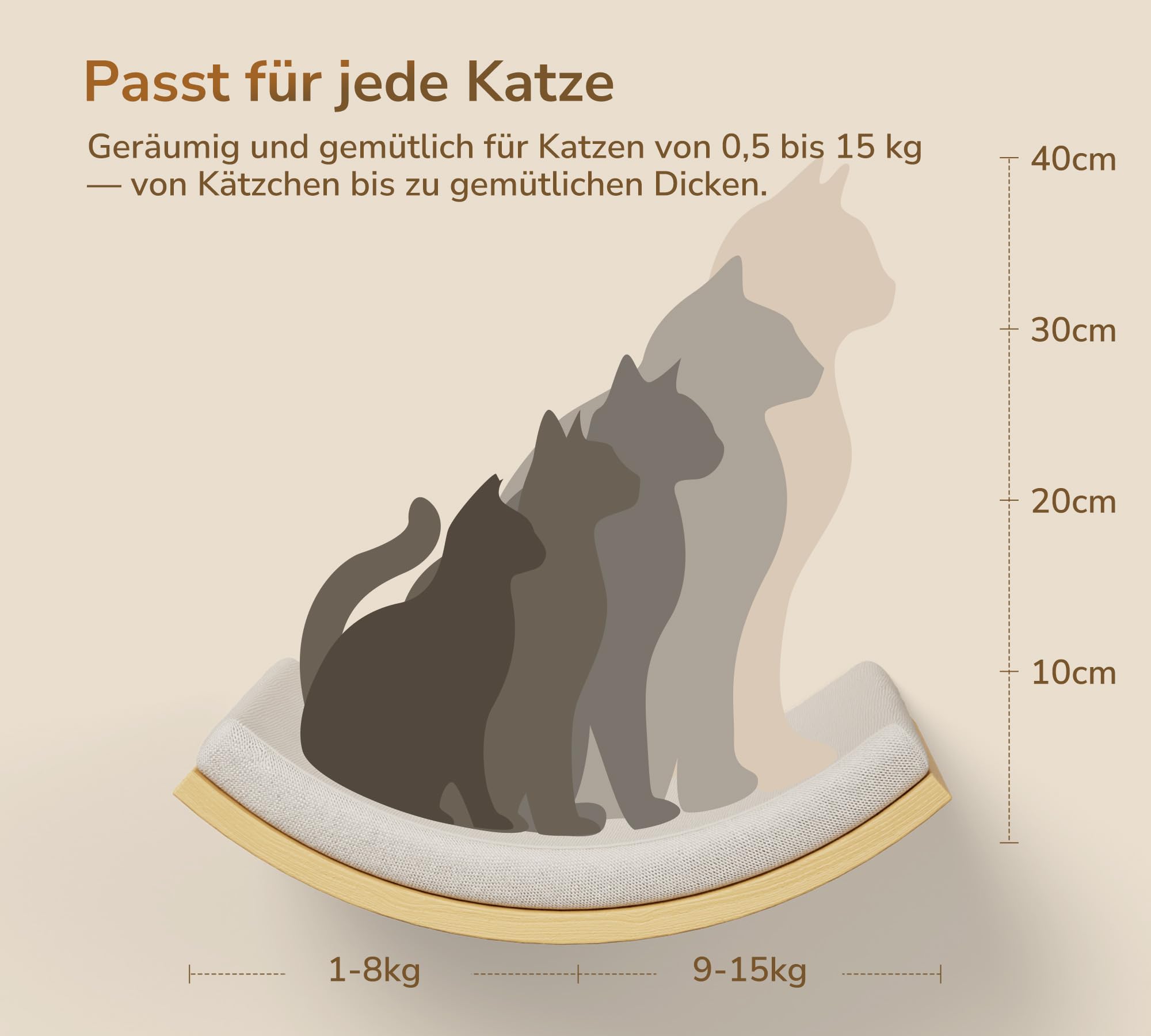 Katzentreppe Wand, Katzen Kletterwand 3er-Set mit 2 Kletterstufen & Gebogenen Plattformen, Wandmontiertes Holz Katzenwandmöbel Set für Klettern Spielen Schlafen
