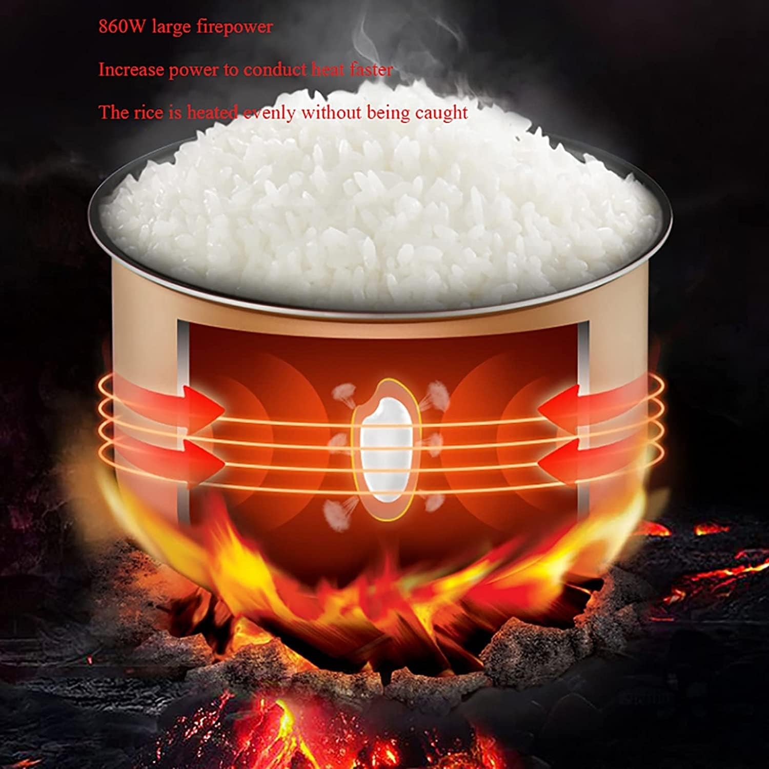 Rice Cooker Household Multi-Function Rice Cooker, 24H Reservation and Heat Preservation, Thicken Non-Stick Liner(5L) ()