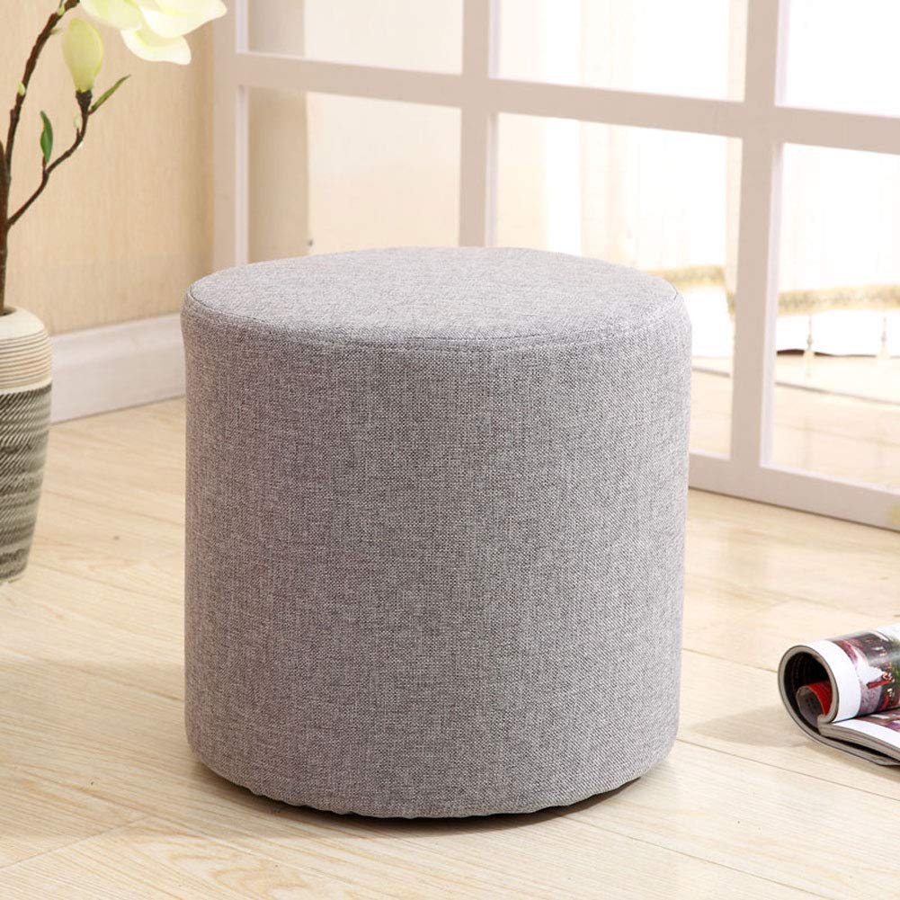 Sgabello rotondo in velluto, antiscivolo, resistente all'usura, per camera da letto e soggiorno, base in legno massello, colore viola e grigio, pouf con accento in pelliccia