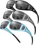 Lunettes de soleil KALIYADI Wrap Around Fit-Over : lunettes de soleil polarisées pour hommes et femmes avec protection UV pour conduire
